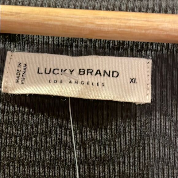 Lucky Brand Charcoal Relaxed Long Sleeve Top - Picture 2 of 8